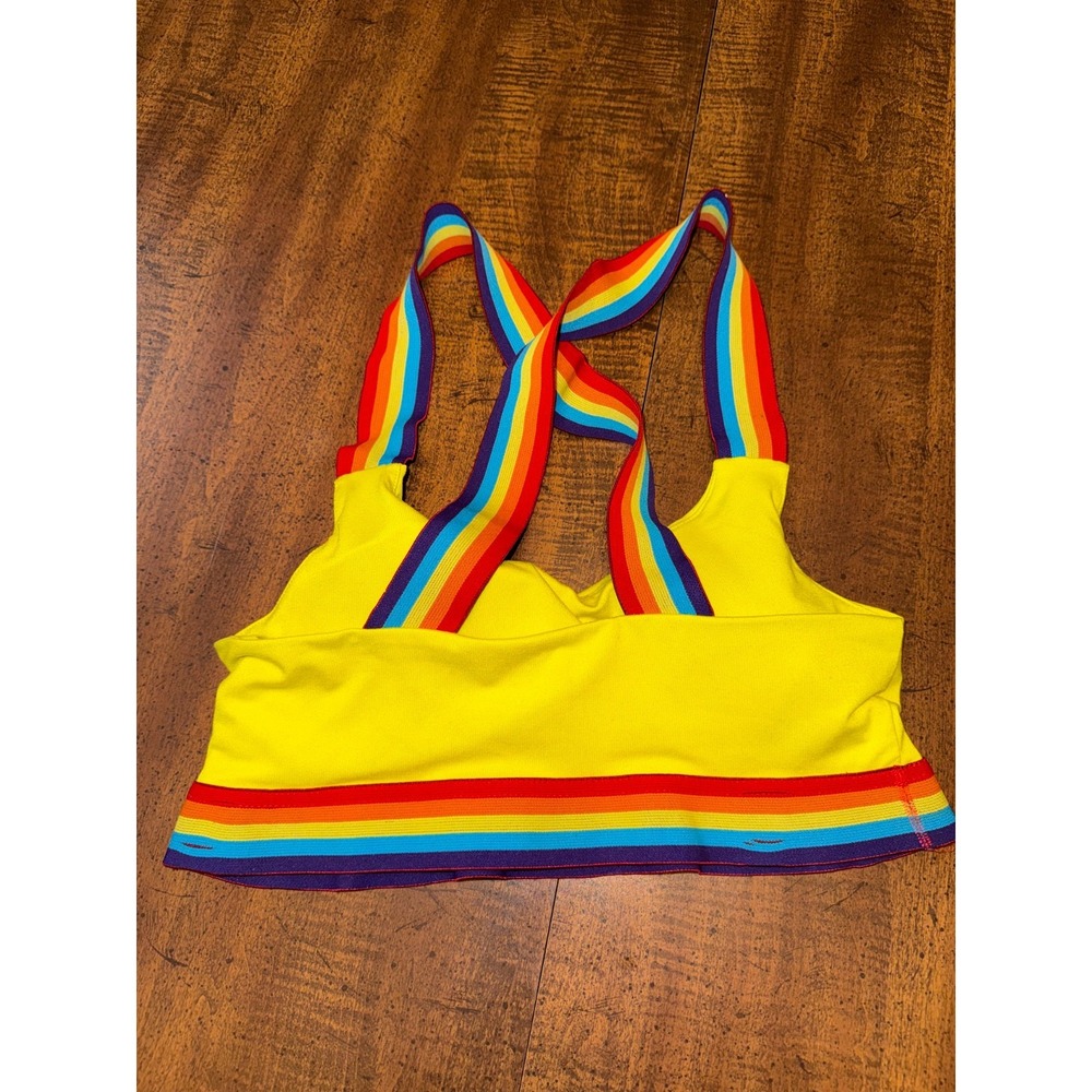 Hot Topic Spongebob Squarepants Womens Rainbow Racerback Sports Bra Size M - Picture 2 of 3